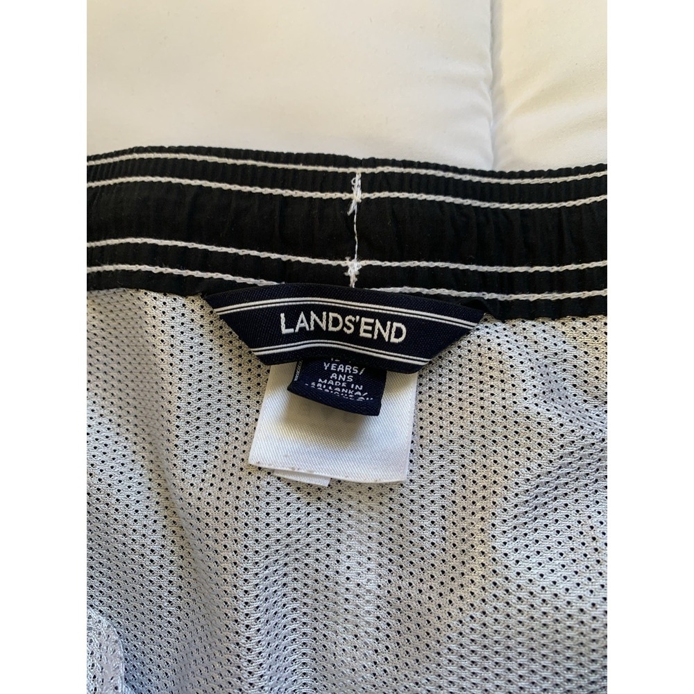 LANDS' END Boys Size Large 12-14 Swim Trunks Suit Mesh Lining Black Swimsuit - Picture 9 of 10